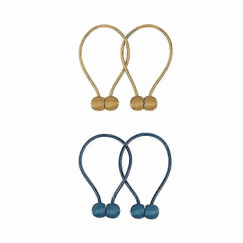 Magnetic Curtain Tiebacks Clips Curtain Buckles Holdbacks Binding Weaving Tie Band(4pcs)