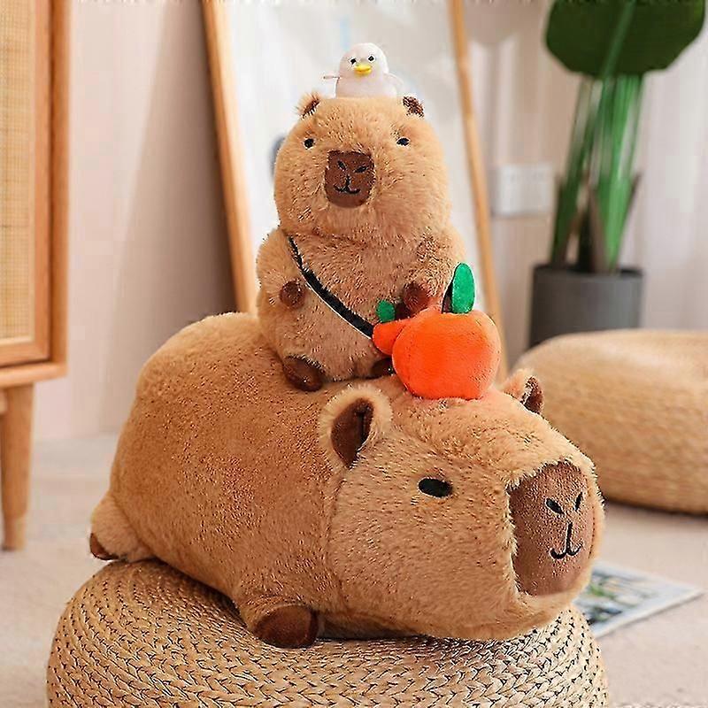 Capybara Plüschtier Simulation Capibara mit Früchten flauschige Puppe Stofftiere Bubble Anhänger Lustiges Geschenk für WeihnachtenKuscheltiere-Yvan