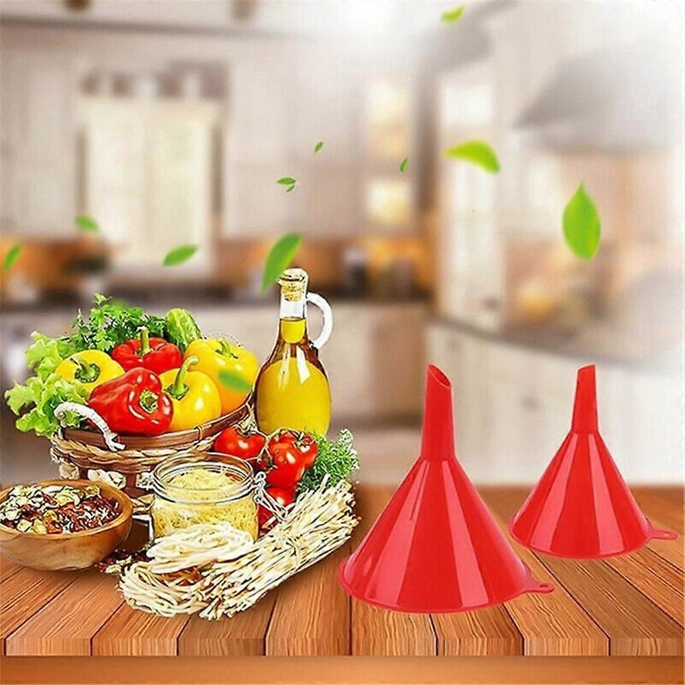 4pcs Set Durable Funnel Set Universal Funnel Multi Use Red Filling Oil Change Equipment