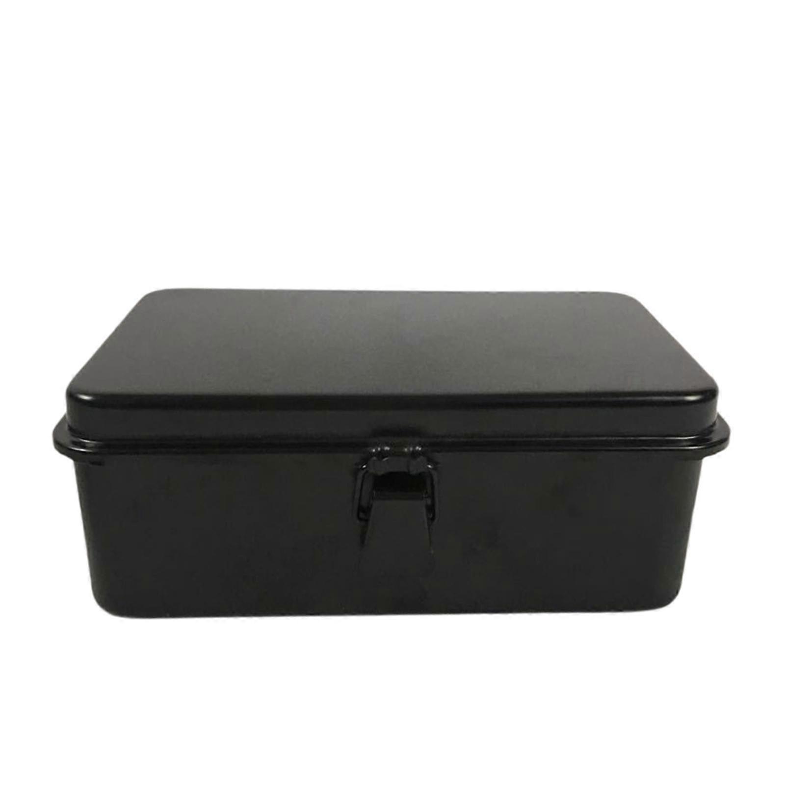 Metal Storage Box Organizer Portable Rectangular Retro Style Case Storage