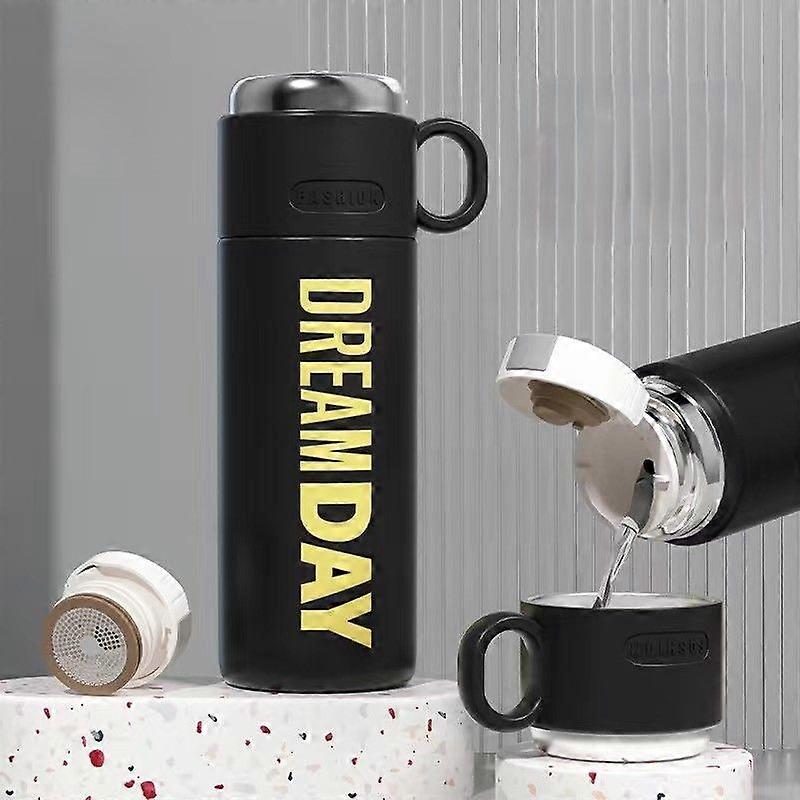 17oz/500ml Insulated Water Bottles,316 Stainless Steel Leakproof Thermos BPA Free-Black