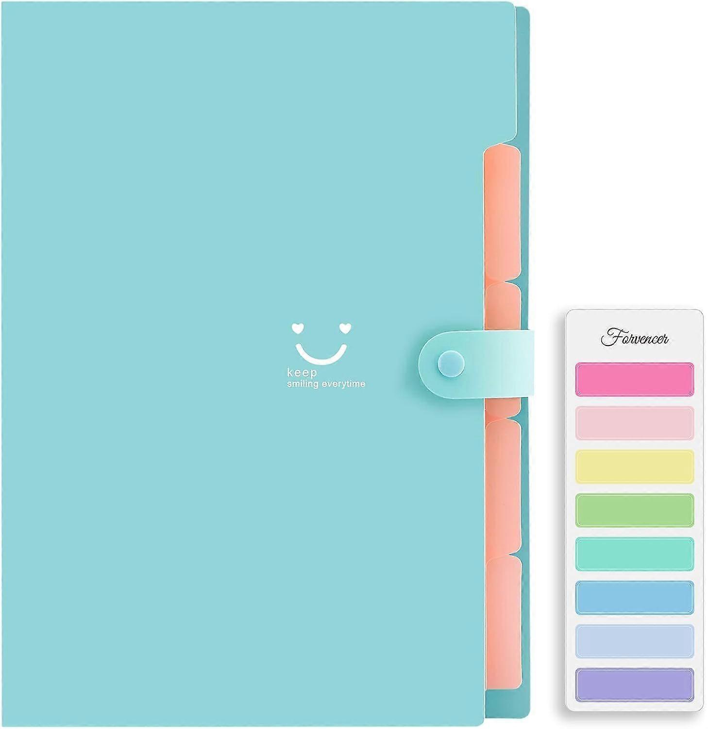 Expanding File Folder, Letter Size, Cute Folders for Documents, 5 Pocket Folder Organizer with Labels, Filing Products Accordian Folder Paper Organize