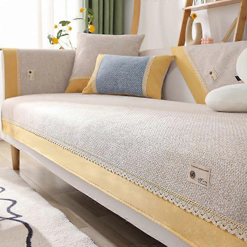Cotton and Linen Sofa Cushion Four Seasons Universal Breathable Non-slip Cushion Simple Modern Leather Sofa Cover Cover Cloth