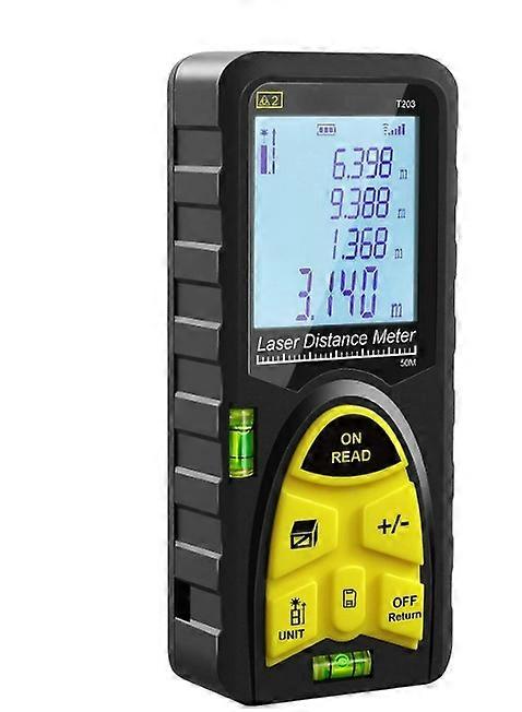 60m Laser Measure, Portable Handle Digital Measuring Tool with Spirit Levels, Large Backlit LCD Display and IP55 Waterproof (No Battery Included)