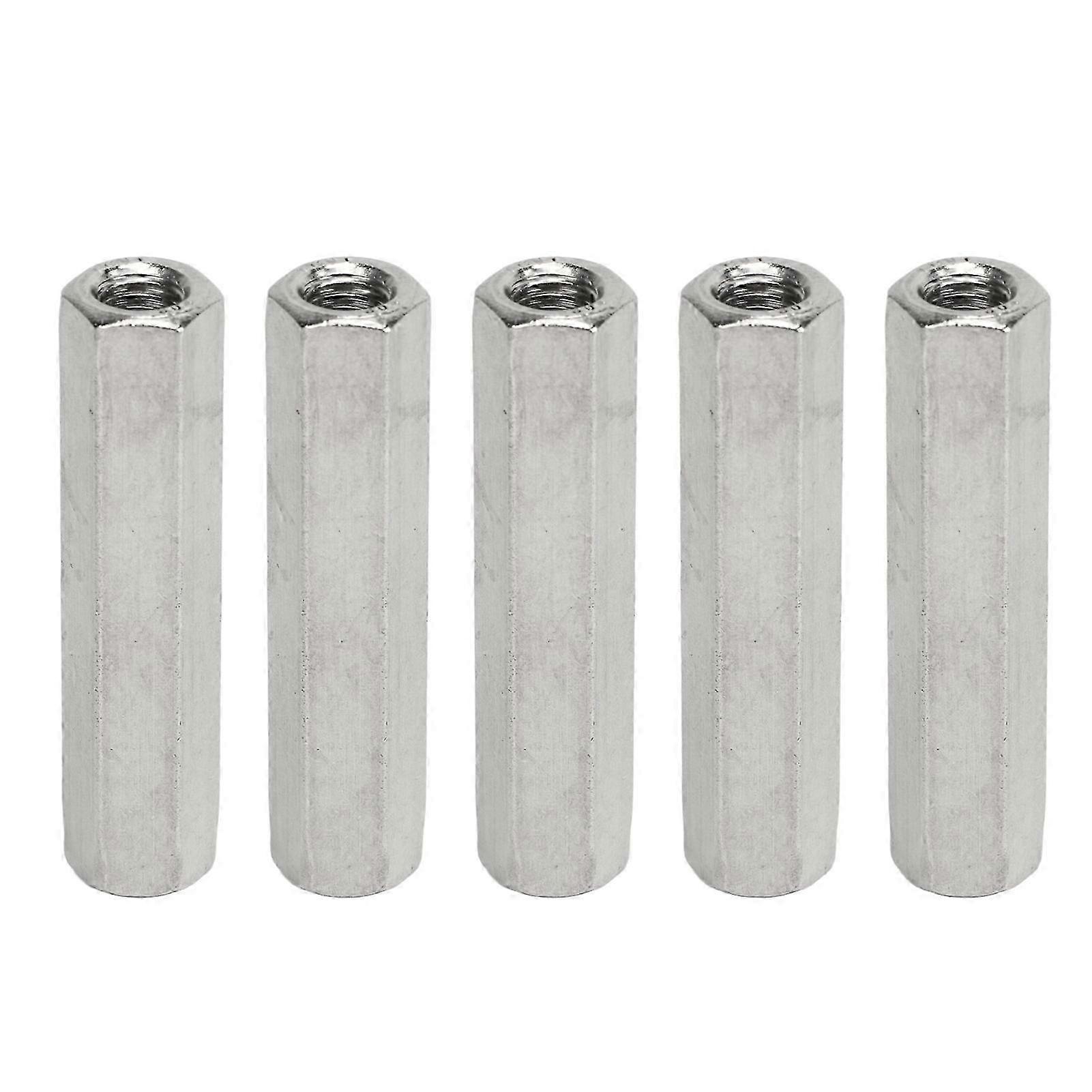 5Pcs Silver M8 Hex Coupling Nut Safe Practical Stainless Steel Coupling Nut Kit for Industrial Machine