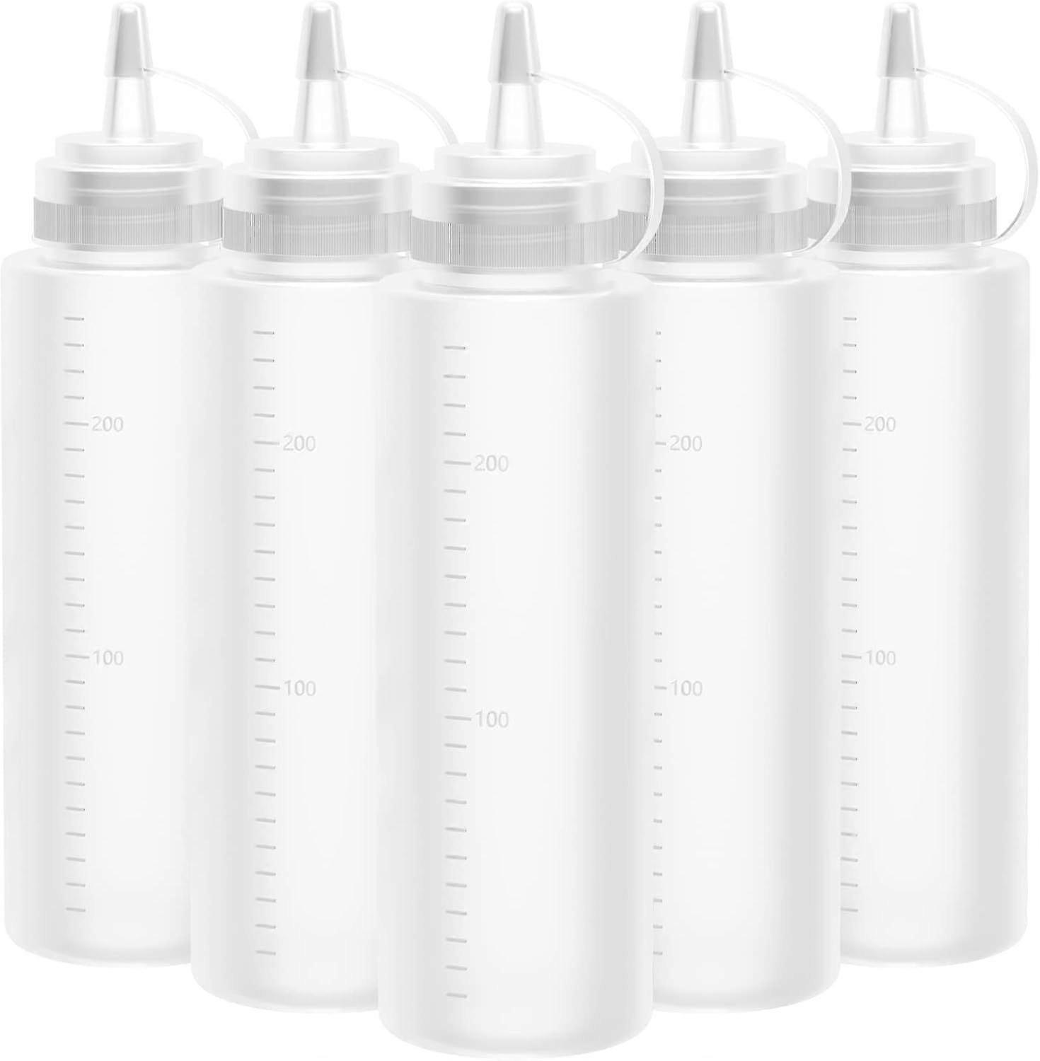 pieces - 250ml - Dosing bottle - Squeeze bottle - sauce bottle - Garnish bottle - with ticks and spout cap - sauce dispenser - for Ketchup, Condiment