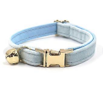 Coleira de gato de material de veludo, fivela de aço inoxidável com nome gravado, uso confortável para cães pequenos a grandes (XS, 8-12", gravata borboleta destacável)