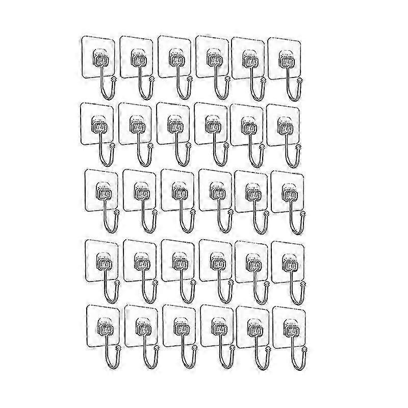 Adhesive Wall Hooks,Heavy Duty Hold Wall Hooks for Hanging,Transparent Waterproof Rustproof Sticky