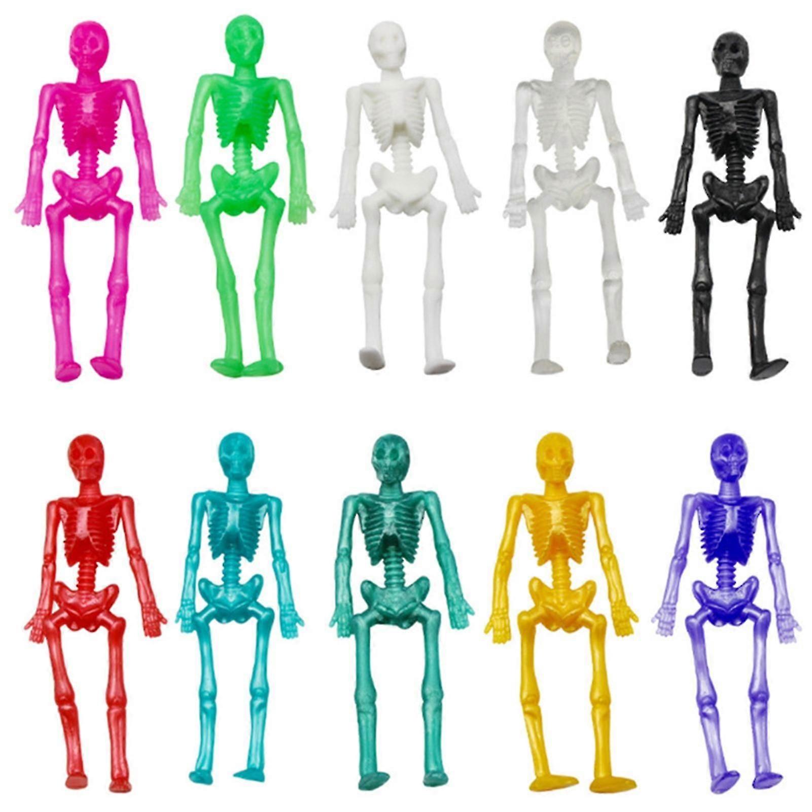 10 יחידות צעצועי שלד נמתחים ליל כל הקדושים - פריטי חידוש טריק או פינוק לילדים מסיבות ושקיות ממתקים