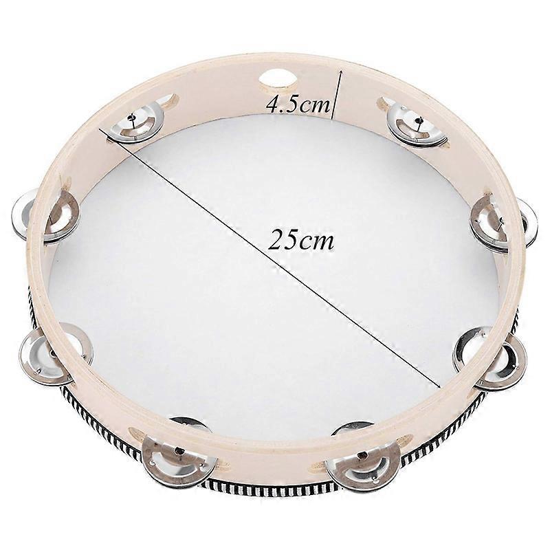 Tambourine for Adults 10 Inch Hand Held Drum Bell