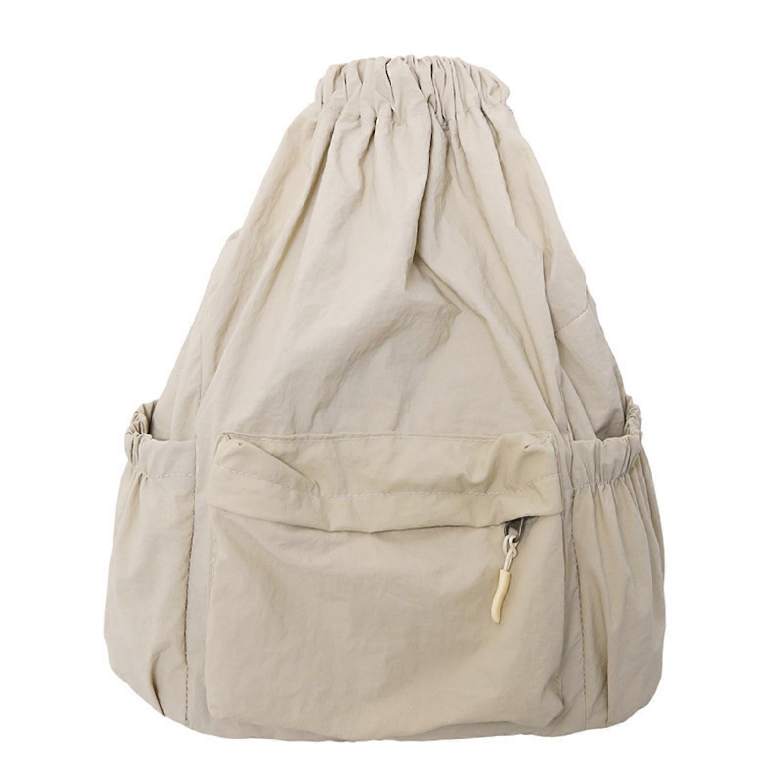 Fashionable Canvas Backpack for Women Men Solid Color Schoolbag