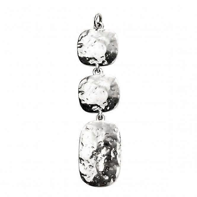 Beginnings Sterling Silver Triple Drop Hammered Pendant P4777