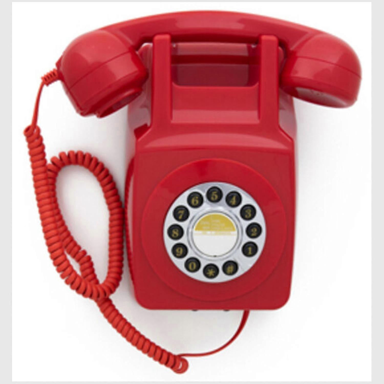 GPO746 Wall Mount Push Button Telephone Red