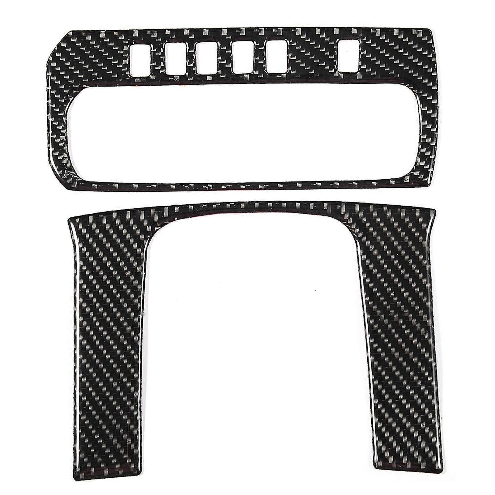 2pcs True Carbon Fiber Gear Shift Button Panel Trim Frame Fits for Civic 10th FC/FK 16‑19
