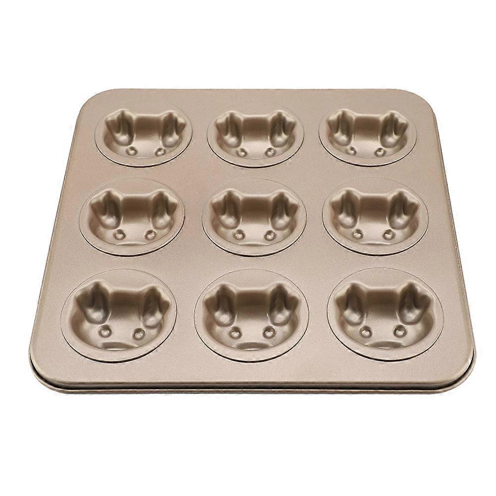 9-cavity Durable Pig Pattern Baking Tray Cake Bread Dessert Mould