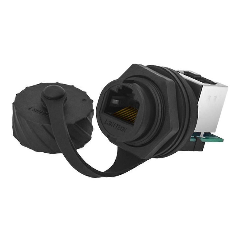 RJ45 Ethernet מחבר Cat5e זכר לנקבה עמיד למים שקע שקע תושבת 90度