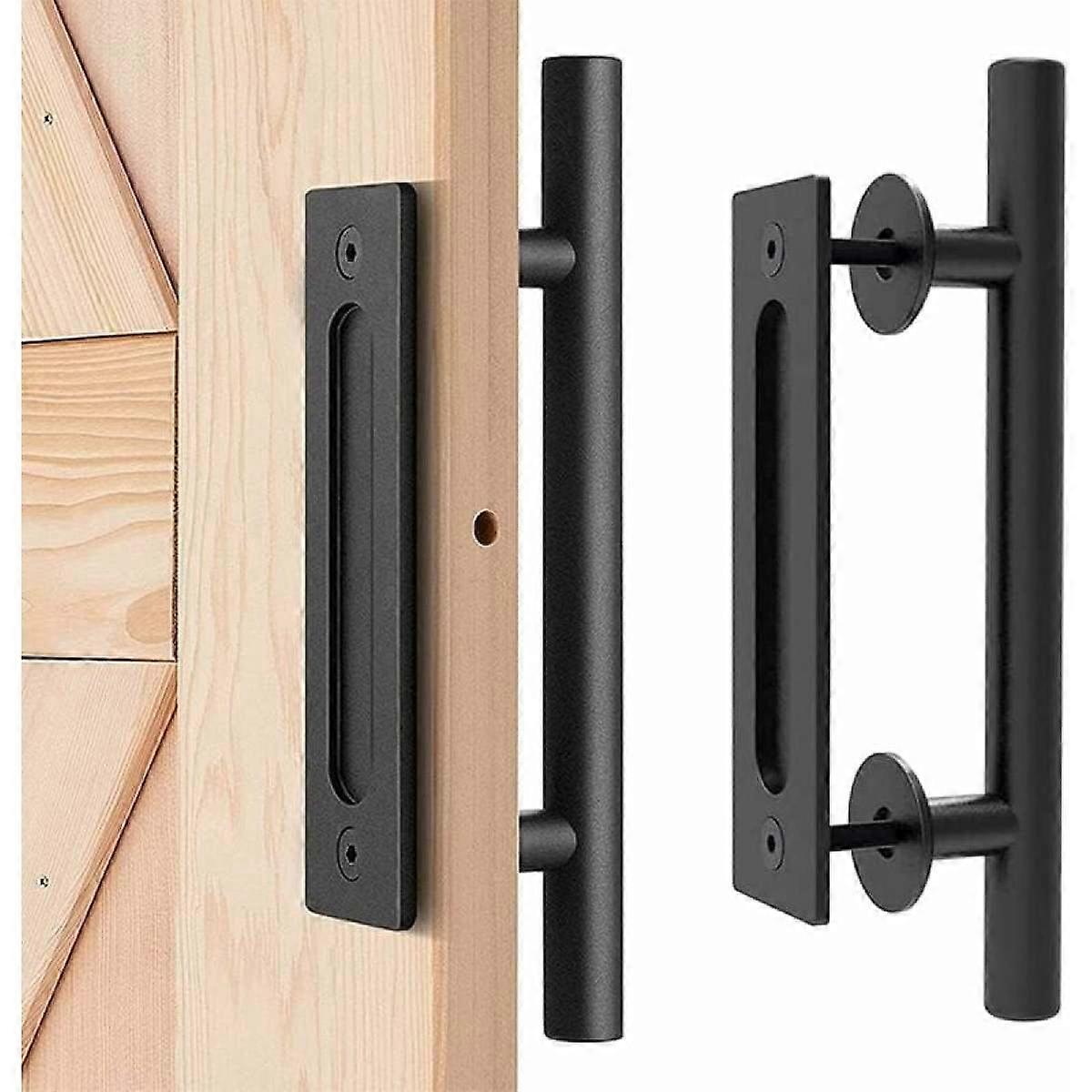 Heavy-Duty Solid-Steel Rustic Barn Door Handle Kit