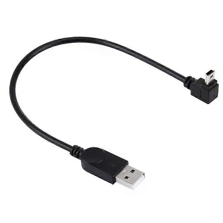 Mini USB to USB Data/Charging Cable-90 Degree Elbow,28cm Length