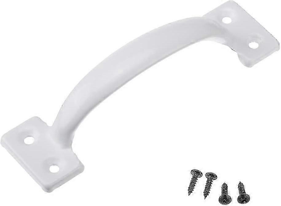 6" Bow Pull Handle Door Knob, White Screen Door Knob - 2 Pack