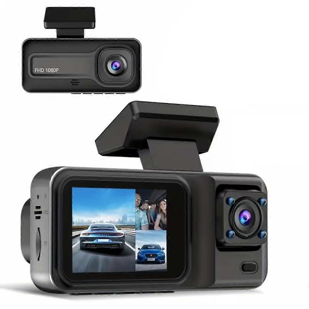 Dash Cam 1080P DVR with 2/3 Cameras Front & Rear Driving Recorder with 2 Inch IPS Screen for Parking Monitor
