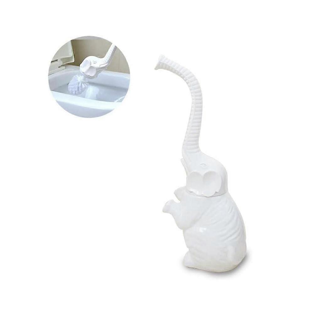 Toilet Brush and Holder Set, Modern Ceramic Design, Non-Scratch Bristles, White Space-Saving Cleaning Tool for Bathtub