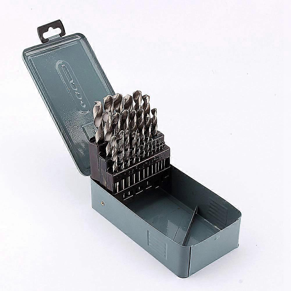 25 Pieces Cobalt Drill Bit Set, High Speed Steel Drill Bit Kit for Steel, Stainless Steel with Indexed Strong Case Bits for Hard Metal