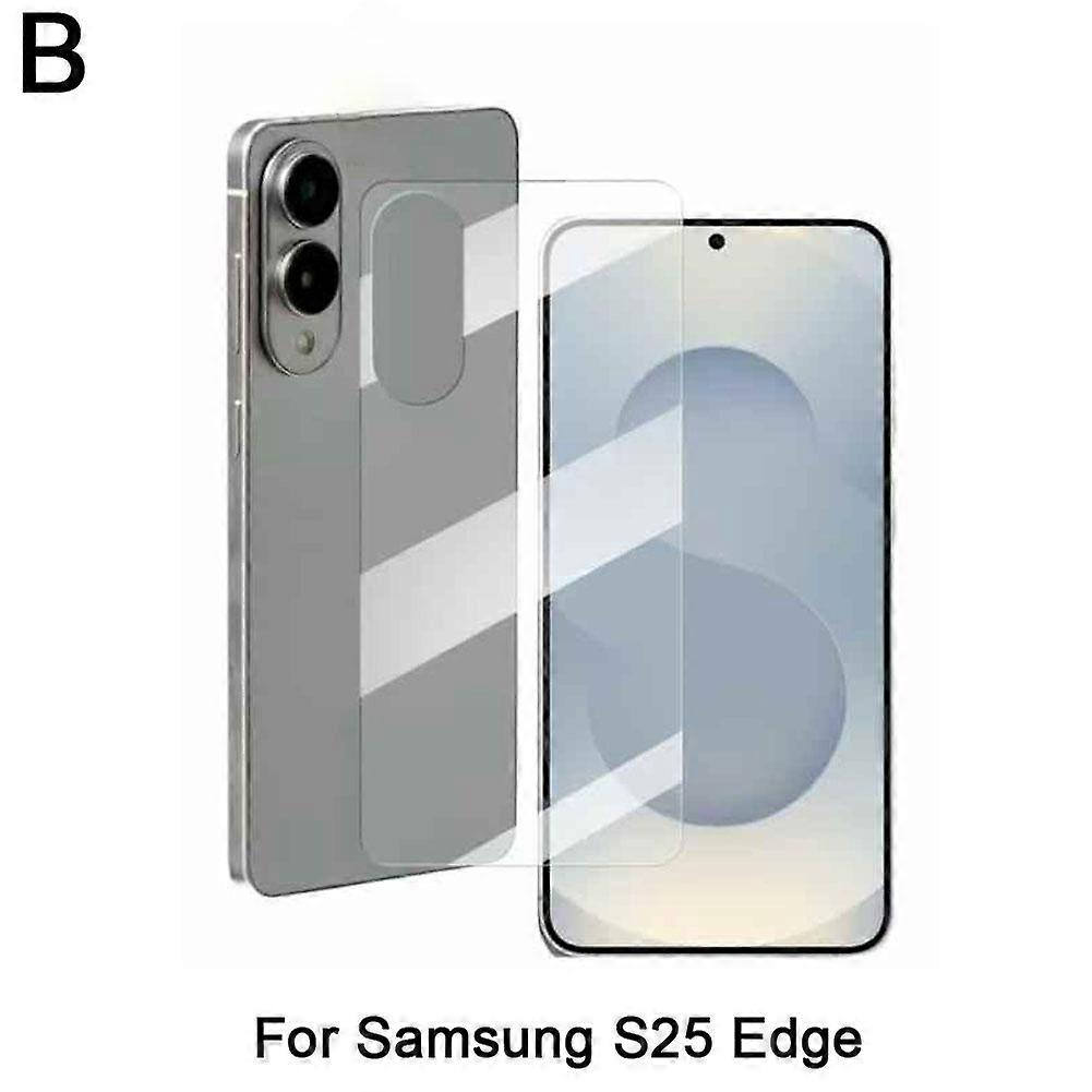 Transparent (A) For Samsung S25 Edge$ Applicable to Samsung Galaxy S25 ultra Edge transparent tempered glass back film