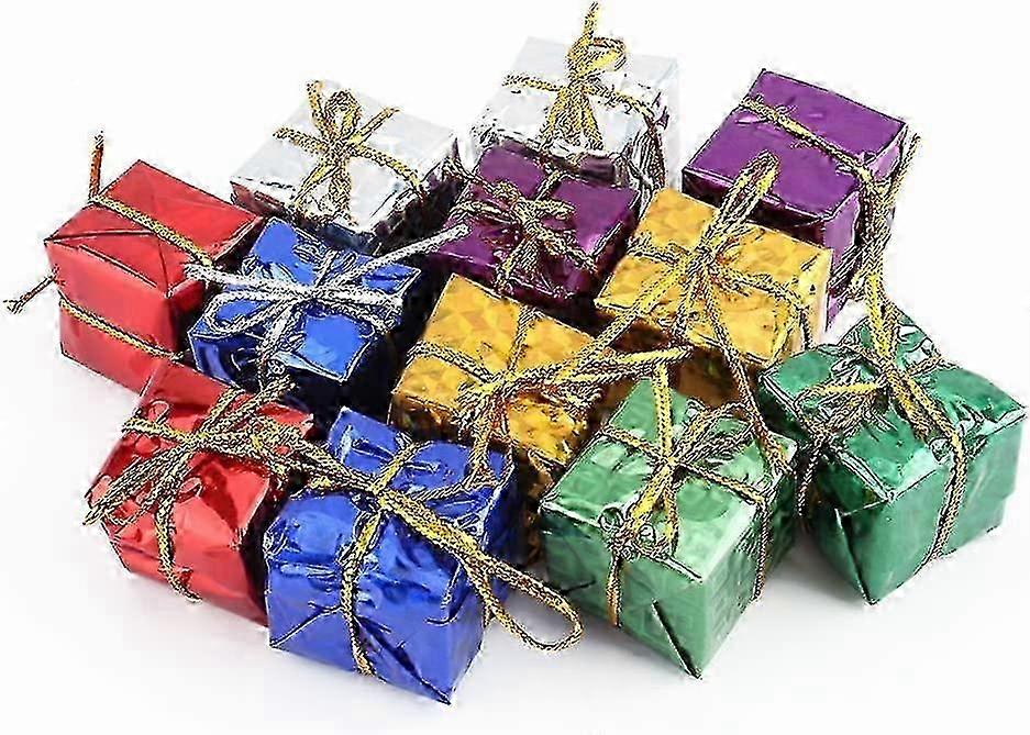 12pcs Miniature Gift Boxes Colorful Small Boxes for Christmas Tree Decoration