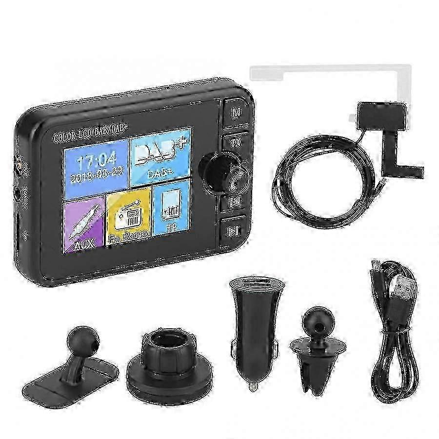 Dab Radio Receiver In Car Stereo Sound Digital Signal Broadcast Adapter Dab+ Antenna Bluetooth-compatible Mp3 Fm Transmitter