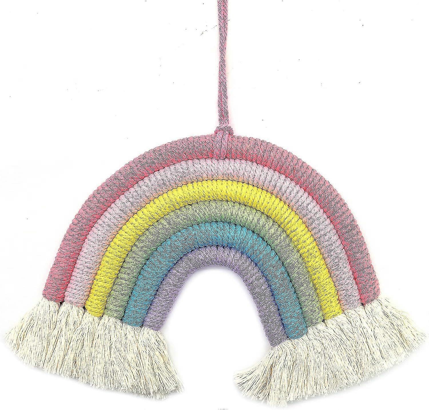 Rainbow Macrame Woven Tapestry