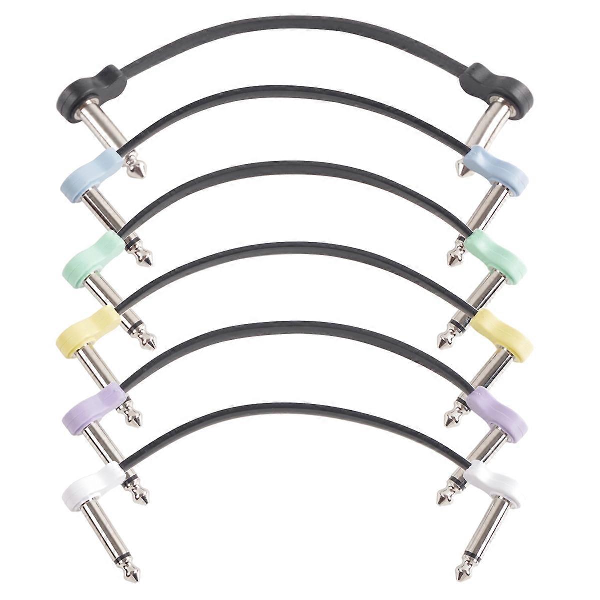 6 Packs 16cm Guitar Effect Pedal Flat Patch Cables Multicolor