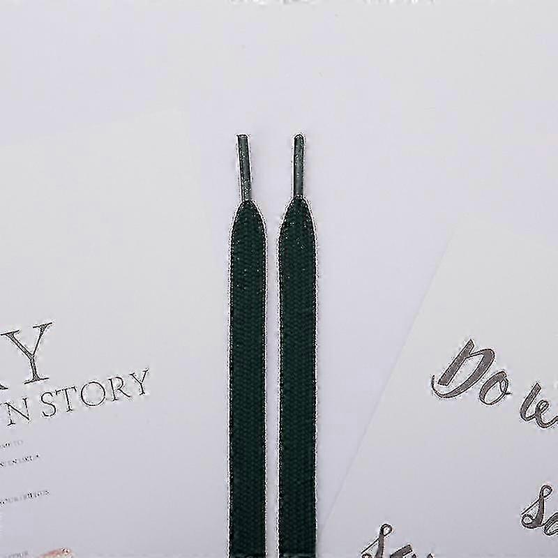 3 Pairs of 6 Double-Layer Flat Woven Shoelaces (Dark Green)