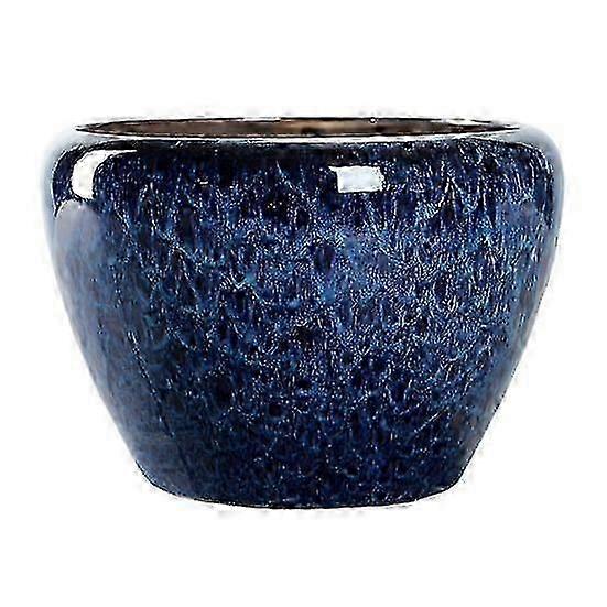 Large Diameter Ceramic Planter Pot With Colorful Glaze And Circular Opening