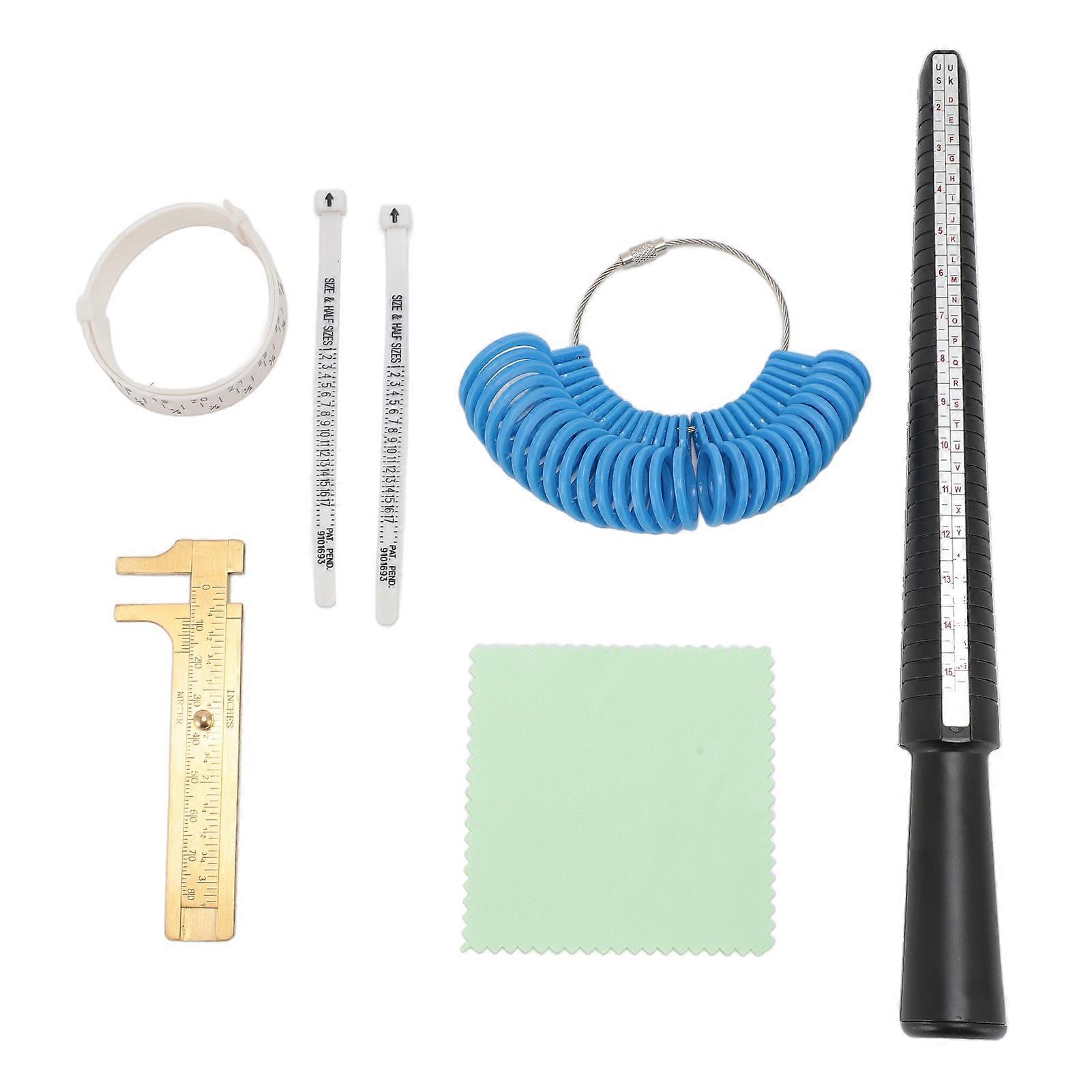 7pcs Size Measuring Set Multifuntional Accurate Mandrel Ring Sizer Measurement Tool for Jewelry Making