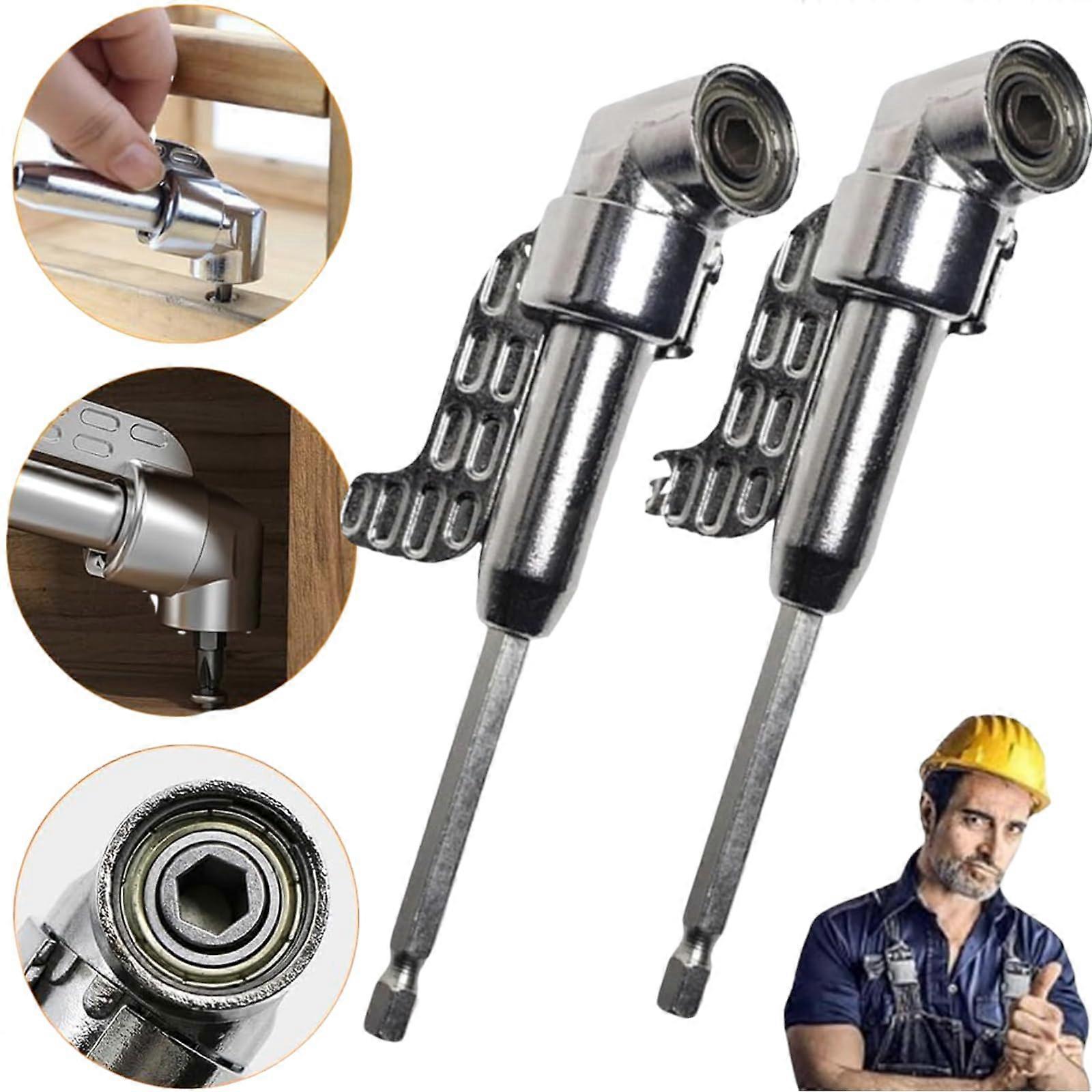 Cumulus Angle Driver Right Angle Drill Adapter 105 Degree Angle Screwdriver Attachment for Household Use Long 2 Pack