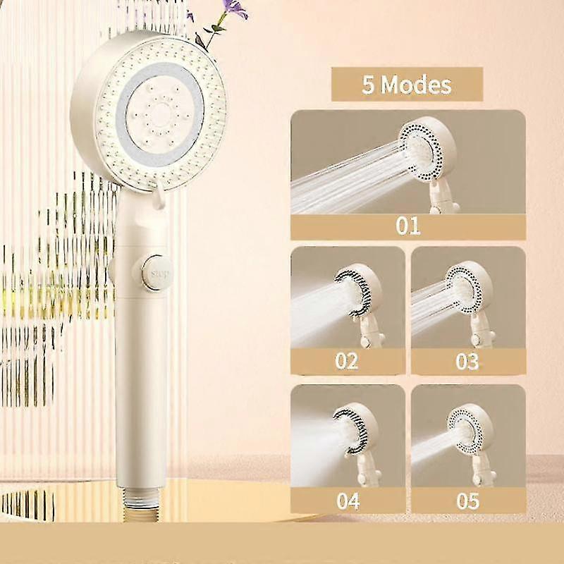 6 Modes Shower Head - Adjustable High Pressure Water Saving with One-key Stop