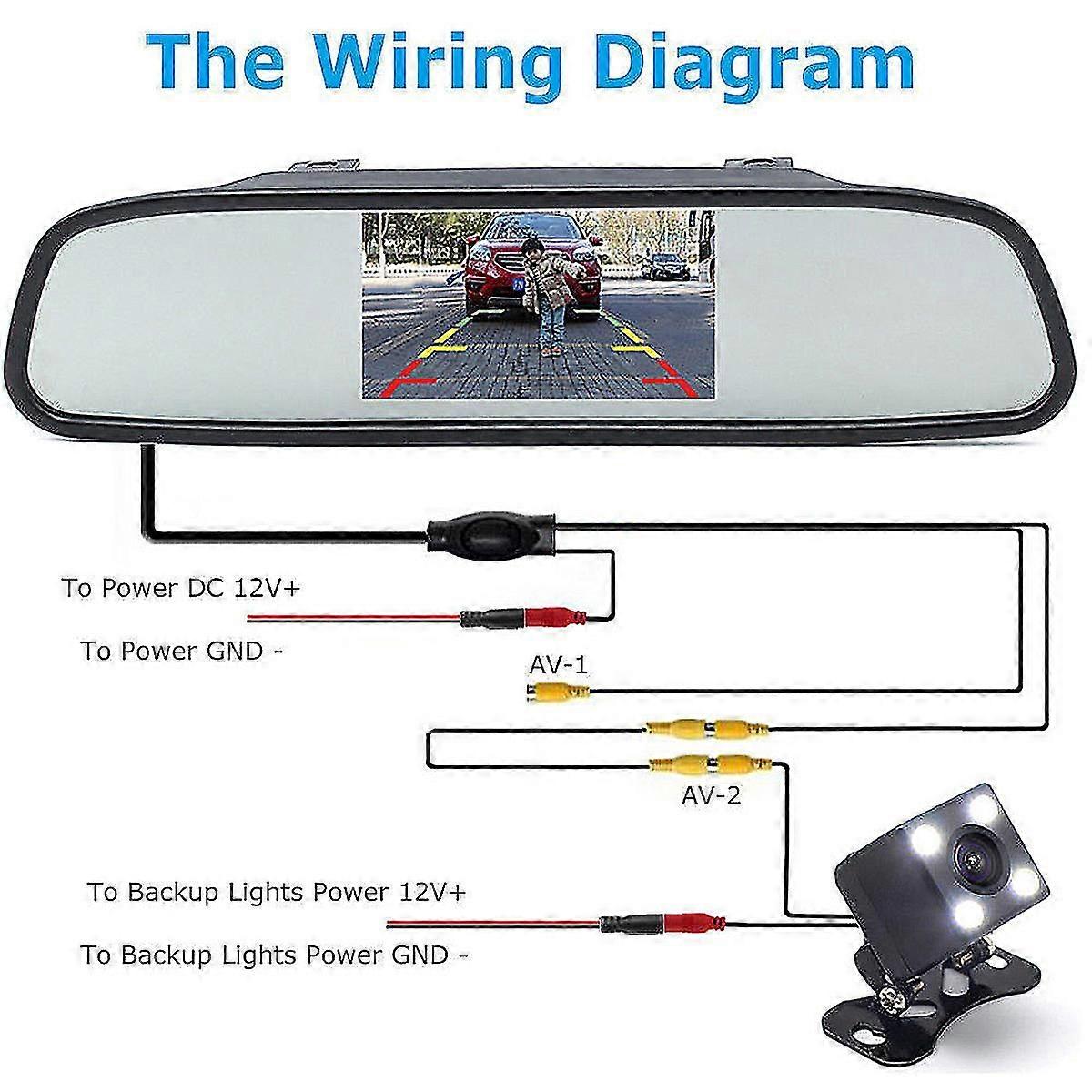 Car View Kit Vis Reverse Backup Camera + 4.3" Lcd Mon