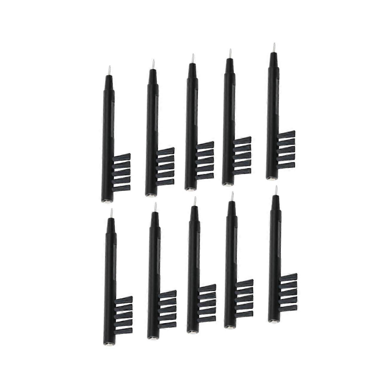 Cleaning Brush Wax Set - 10 U-Shaped Battery-Powered Brushes with Magnet Base, Black Color for Effective Cleaning