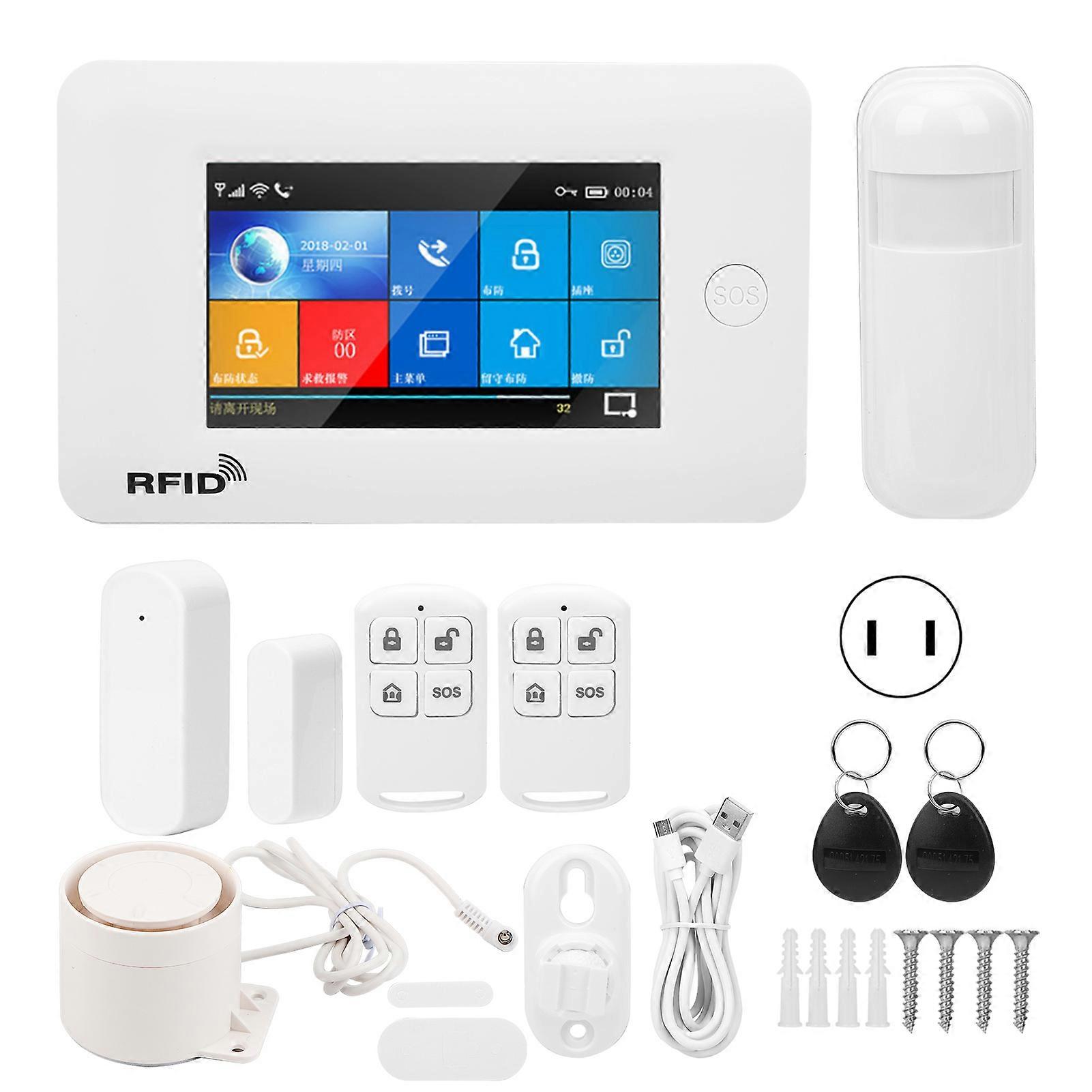 Smart WiFi GSM Alarm System: 4.3" Display & App-Controlled Home Security Solution