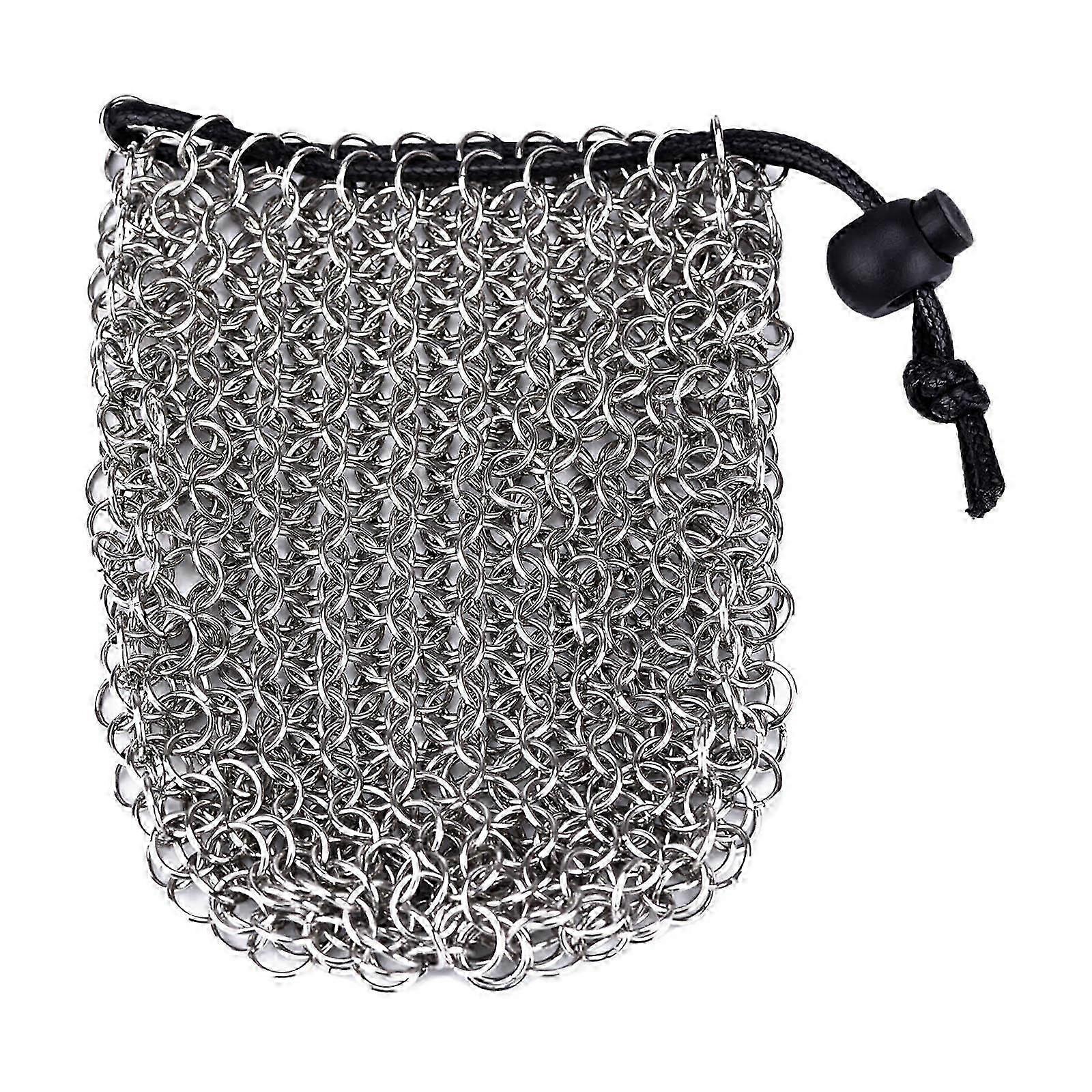 Chainmail Dice Bag Stainless Steel Durable Dice Storage Pouch for Table Game