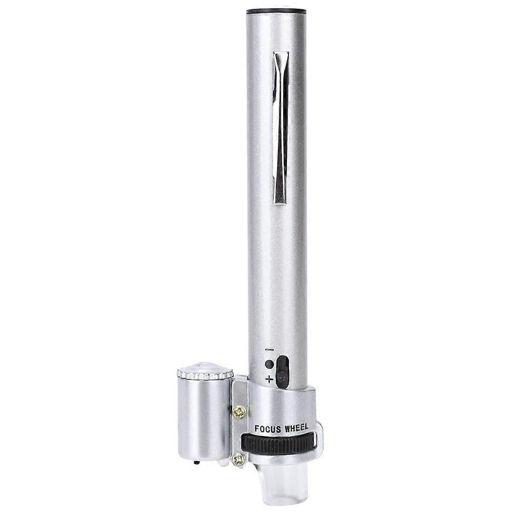 100X Pen Type Adjustable Focusing Portable LED Microscope Mini Magnifier Magnifying Tool