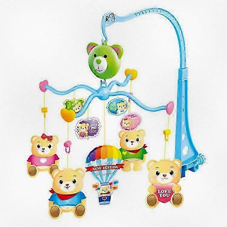 Humorous Battery-Operated Plastic Baby Crib Mobile Featuring Light and Music Functions