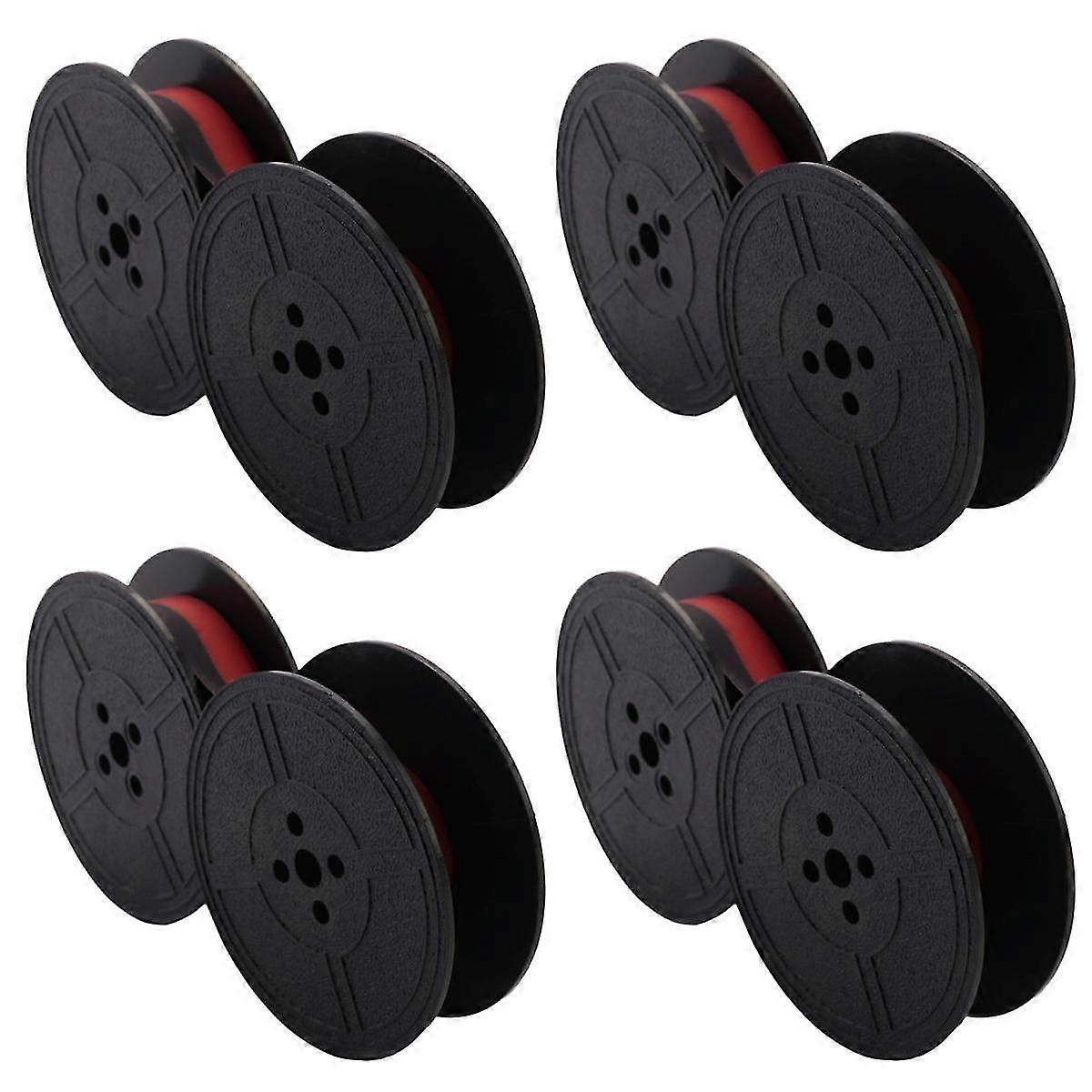 4 Pack Typewriter Ribbon Twin Spool Typewriter Ribbon Ink Twin Spool Ink Replacement Part for Most Typewriter(Red,Black)