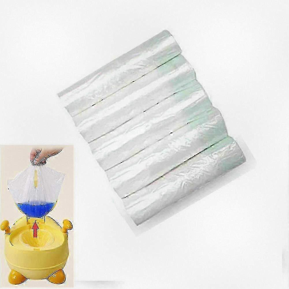 Travel Potty Liners, 100 Pack Disposable Toilet Seat Bags for Training, Suitable for Various Brands, Drawstring Design (17.32 X 9.45 Inch)