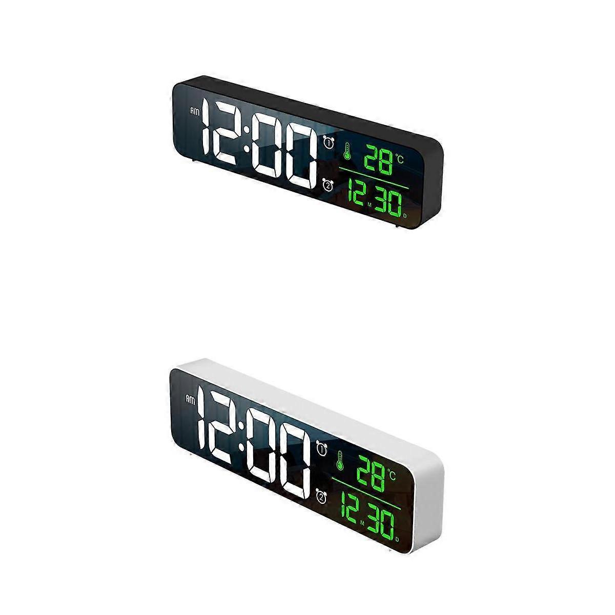 2pc LED Display Mirror Bedside Office Bedroom Table Decor