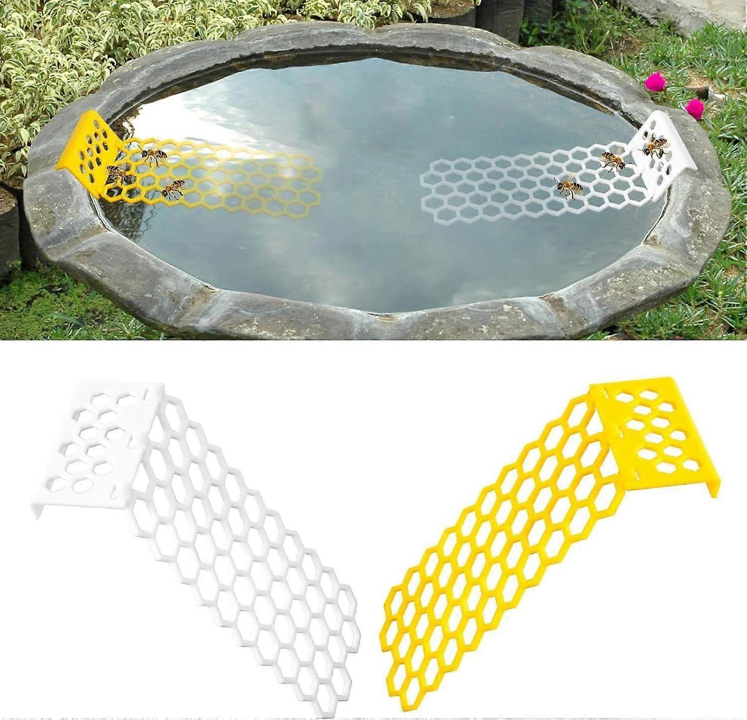 18x6.5cm 2 Pack Plastic Floating Bee Hive Ladders Adjustable Water Dispenser