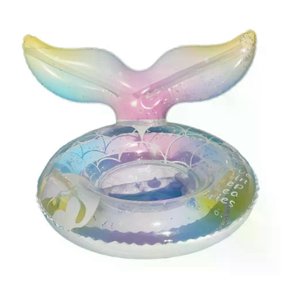 Baby Mermaid Swim Ring Swimming Rings Floaties with Sun Protection Canopy Swim Float Tube Inflatable Pool Floats for Pool Beach