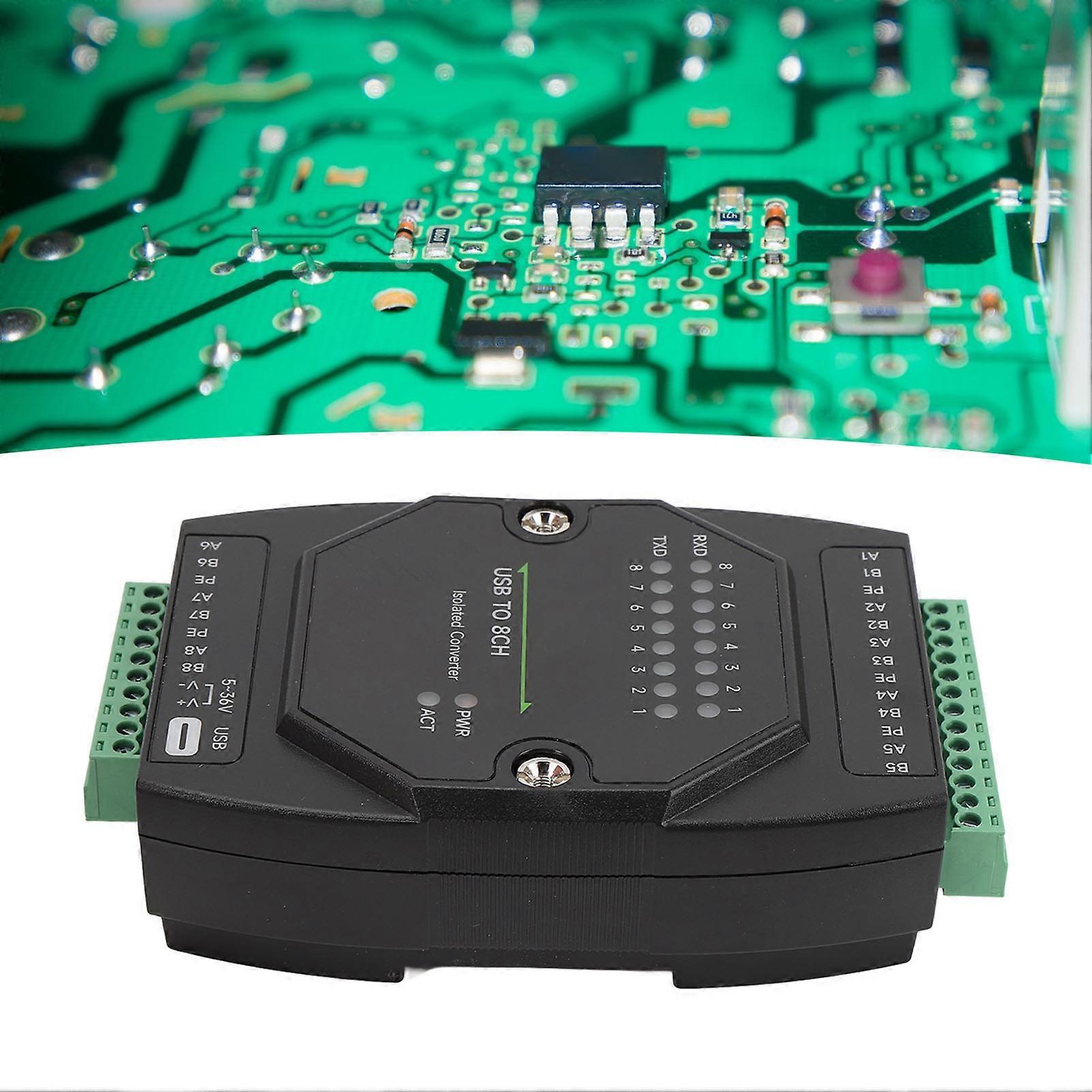 USB-zu-RS485-Konverter 1200 bps bis 921600 bps Typ C auf 8 Kanal isolierter RS485-Adapter mit serieller Schnittstelle 