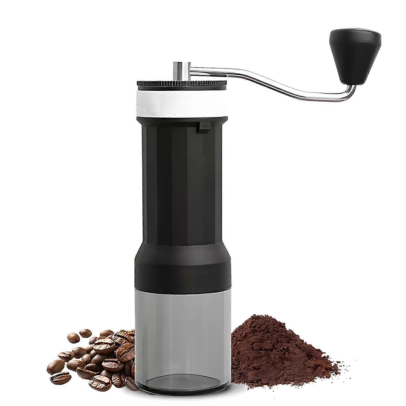 Manual Coffee Bean Grinder for Home Use 40 Level Adjustable Espresso Grinder with Clear Bin Double Bearing Positioning With Long Hand Crank Portable 