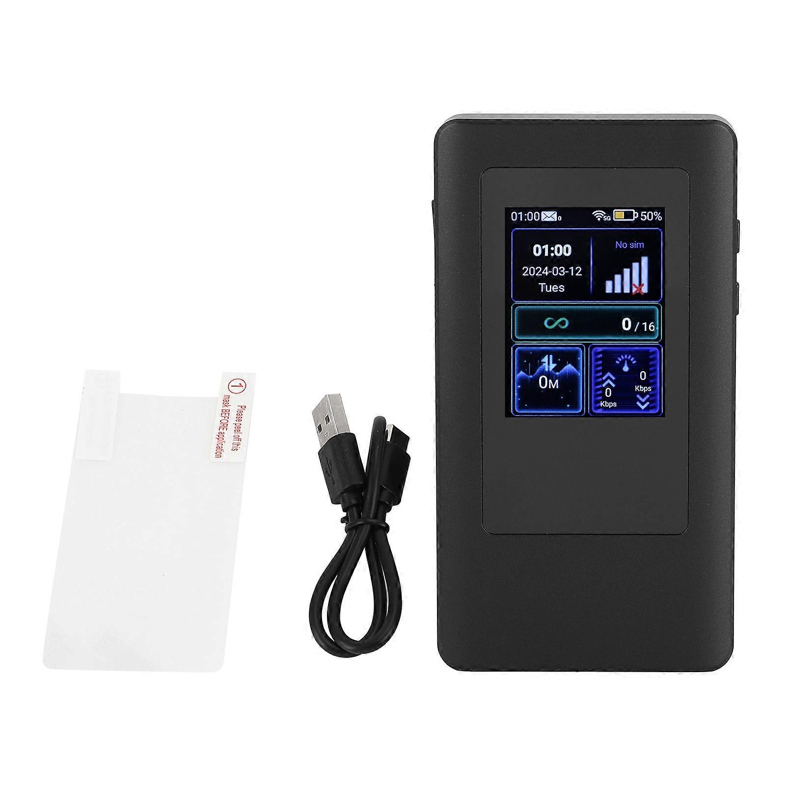 5G Mobile Router Hotspot with 4400mAh Battery Nano SIM Slot Dual Band Supports 16 Devices